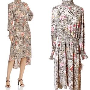 NWT Nanette Lepore Floral Mocha Chiffon Dress